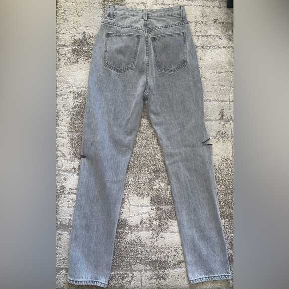 Sold❌Prettylittlethings WASHED GREY SLASH KNEE LONG LEG STRAIGHT LEG JEANS s - Picture 6 of 6